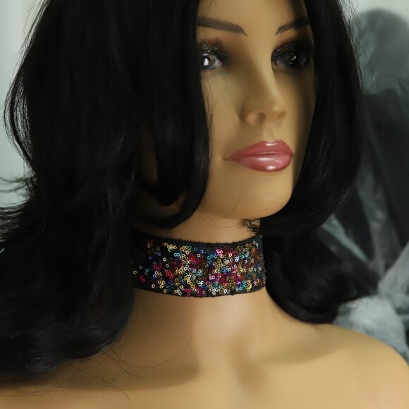 Fancy Brilliant Multi Color Choker  Adjustable chokers  (#61) - Picture 12 of 15